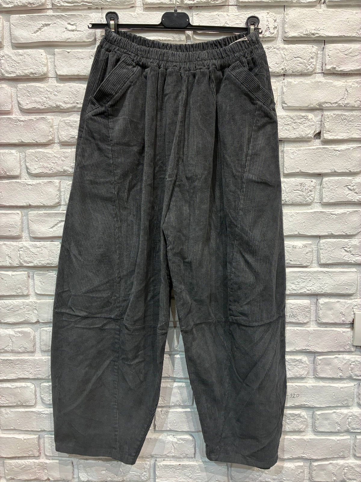 Ballonhose für Damen aus Cord, 100 % Baumwolle 8408: Anthrazit