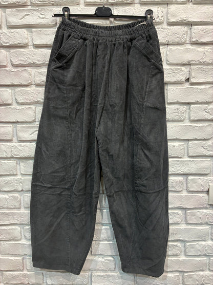 Ballonhose für Damen aus Cord, 100 % Baumwolle 8408: Anthrazit