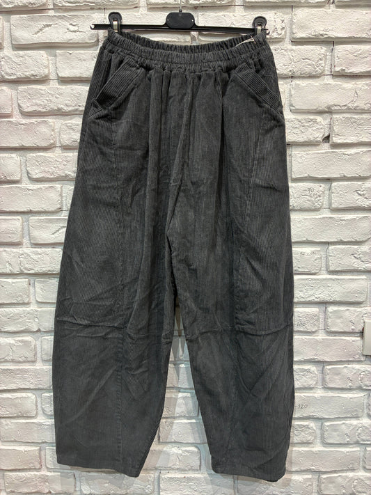 Ballonhose für Damen aus Cord, 100 % Baumwolle 8408: Anthrazit