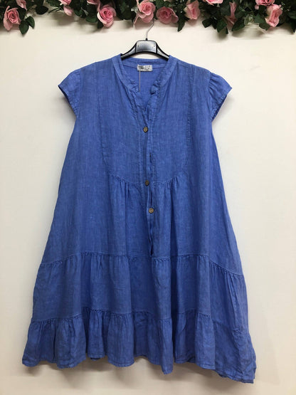 Kleid aus 100 % Premium-Leinen: Schwarz