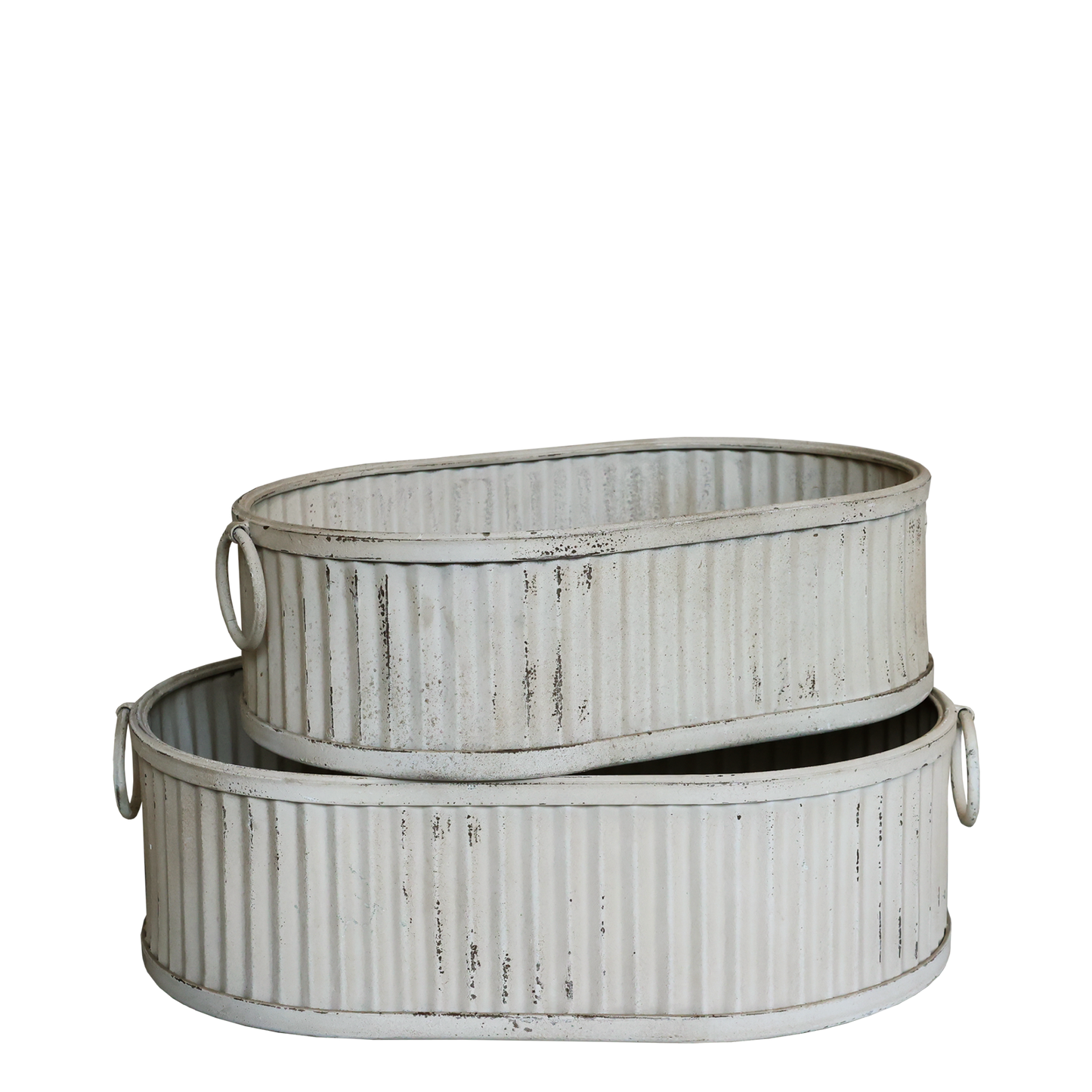 Pflanzkasten Metall antique creme