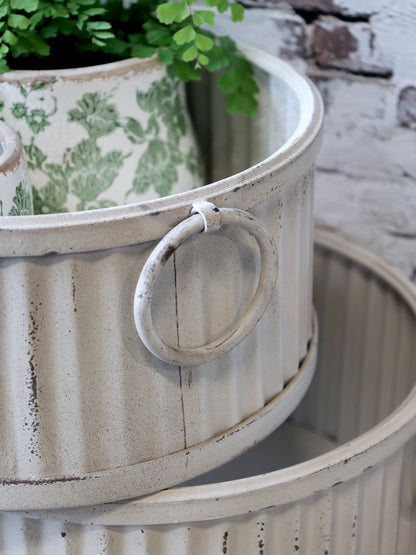 Pflanzkasten Metall antique creme
