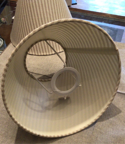 Lampenschirm beige weiß gestreift