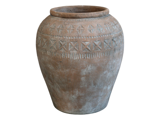 Terracotta Topf mit Muster