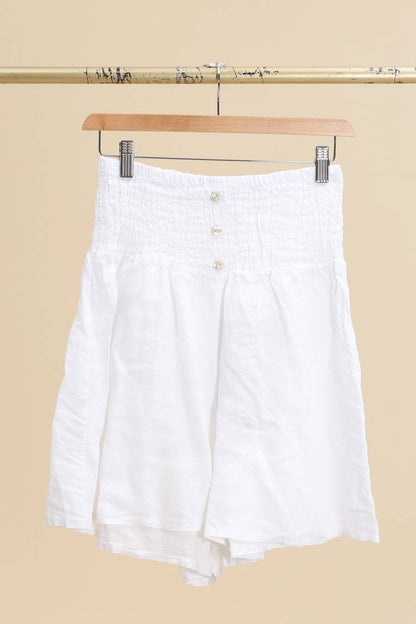 Leinen-Shorts Weiß
