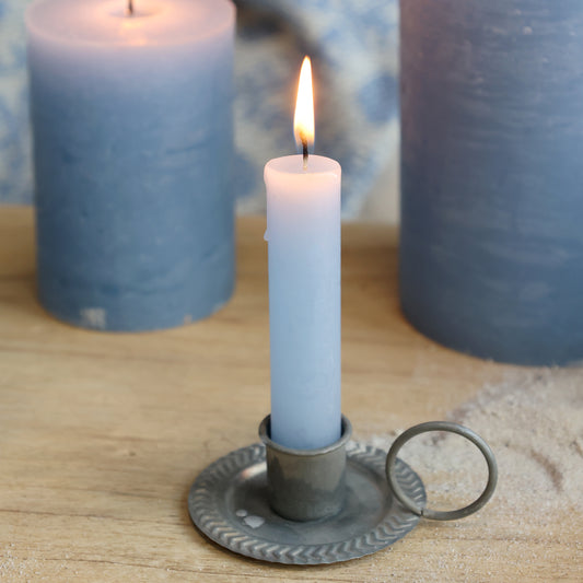 Mini Stabkerze rustikal sky blue