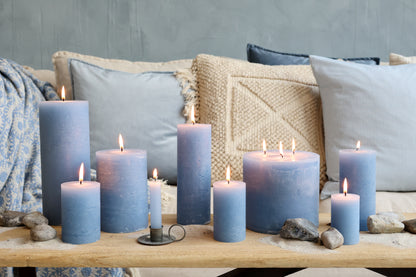 Mini Stabkerze rustikal sky blue