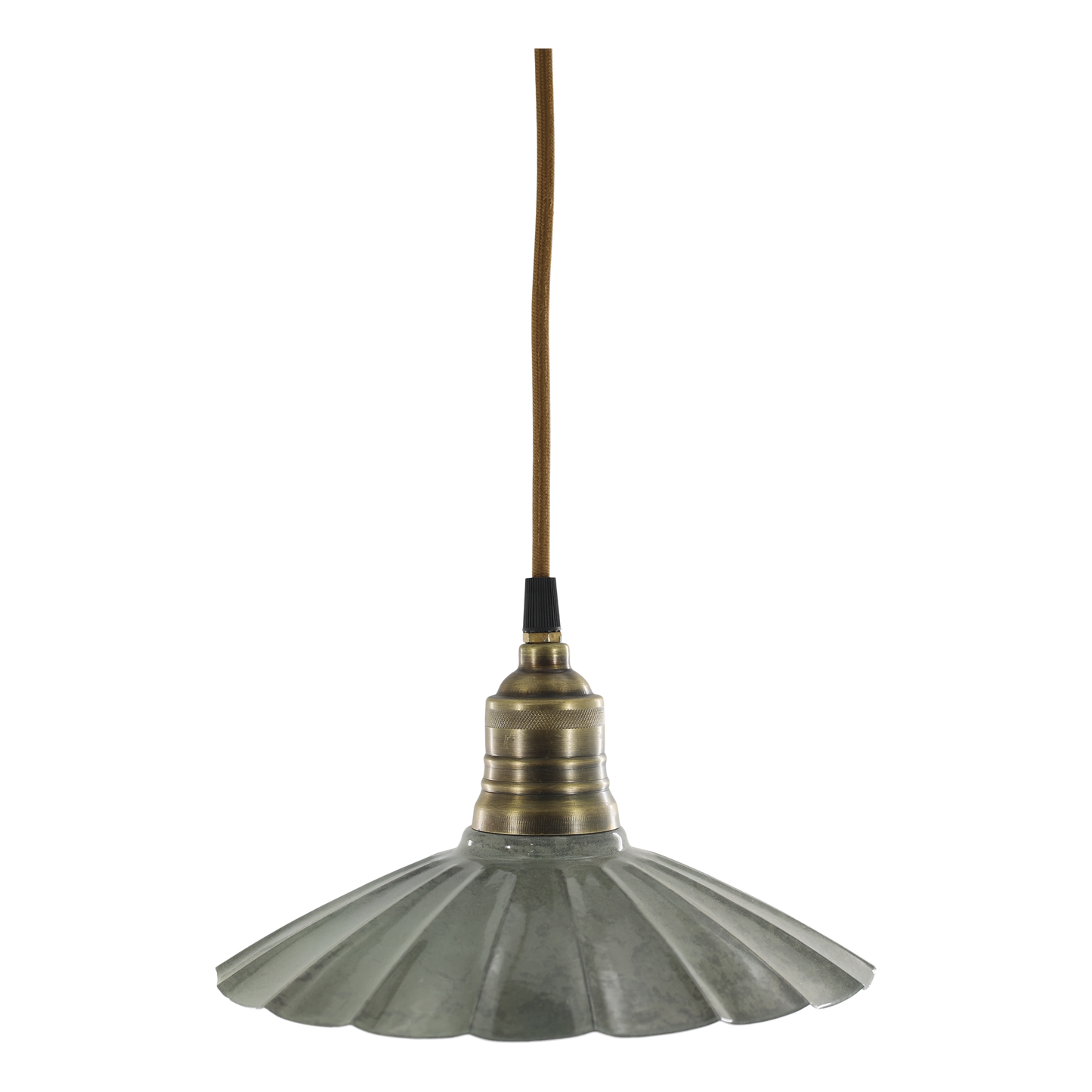 Lampe Lunel aus Emaille Fächer opal