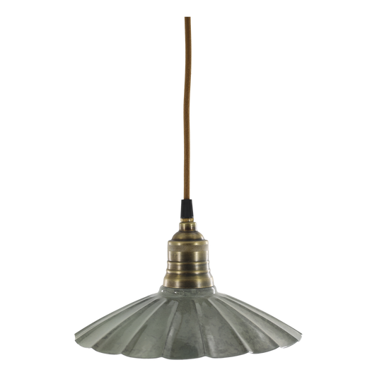Lampe Lunel aus Emaille Fächer opal