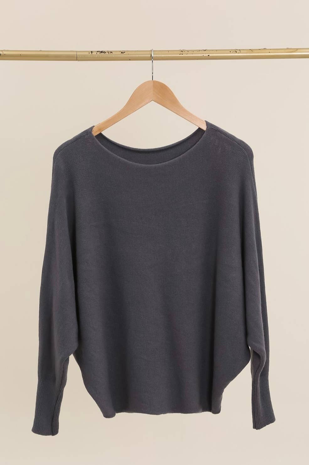 Pullover mit Fledermausärmeln: Dunkelgrau