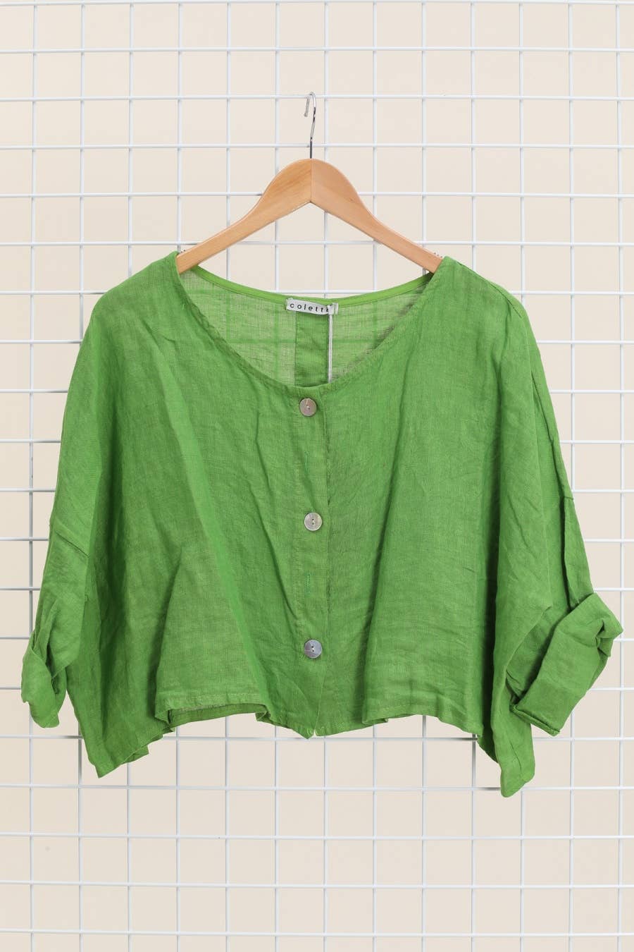 3/4-Arm Leinenjacke 906 aus 100 % Leinen: Blau