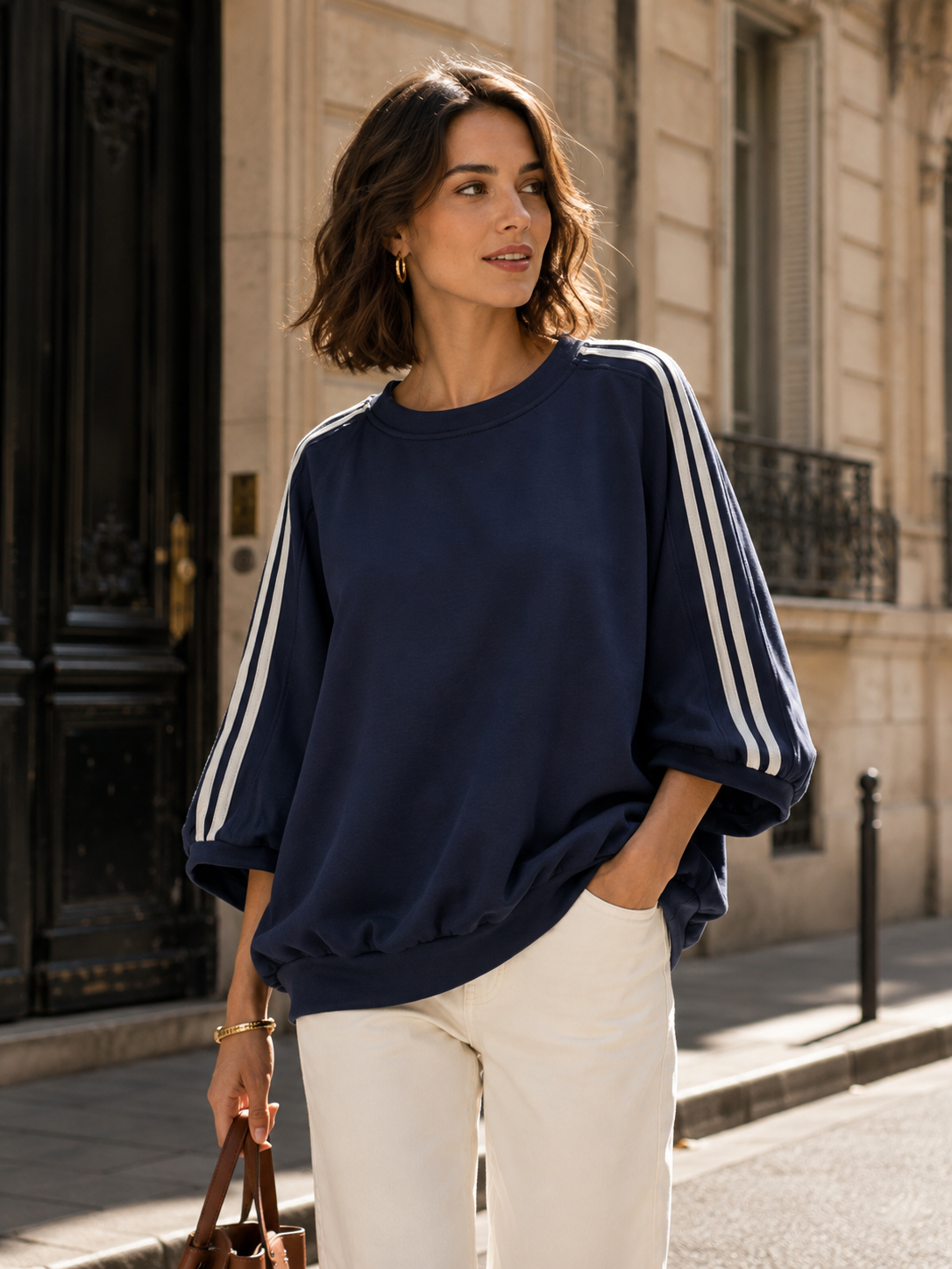 Oversize-Sweatshirt mit Fledermausärmeln: Taupe / Eine Größe 51511