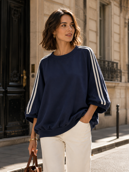 Oversize-Sweatshirt mit Fledermausärmeln: Taupe / Eine Größe 51511