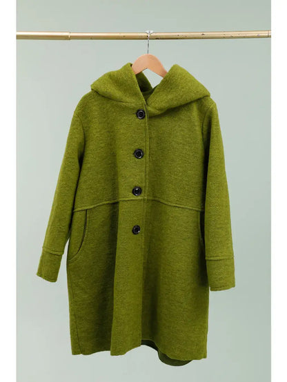 Einfarbiger Mantel Classic 800 80 % Wolle 20 % Polyester Hergestellt in Italien: Vert olive