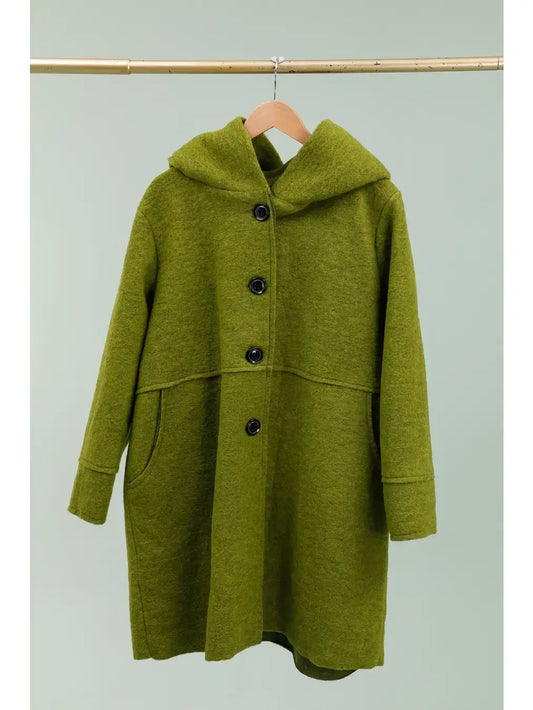 Einfarbiger Mantel Classic 800 80 % Wolle 20 % Polyester Hergestellt in Italien: Vert olive