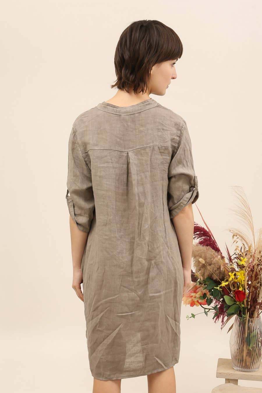 HEMDKLEID 71138 100% LEINEN: Weiß