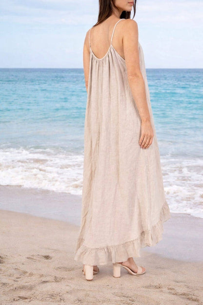 Trägerkleid 72343 100 % Leinen: TAUPE
