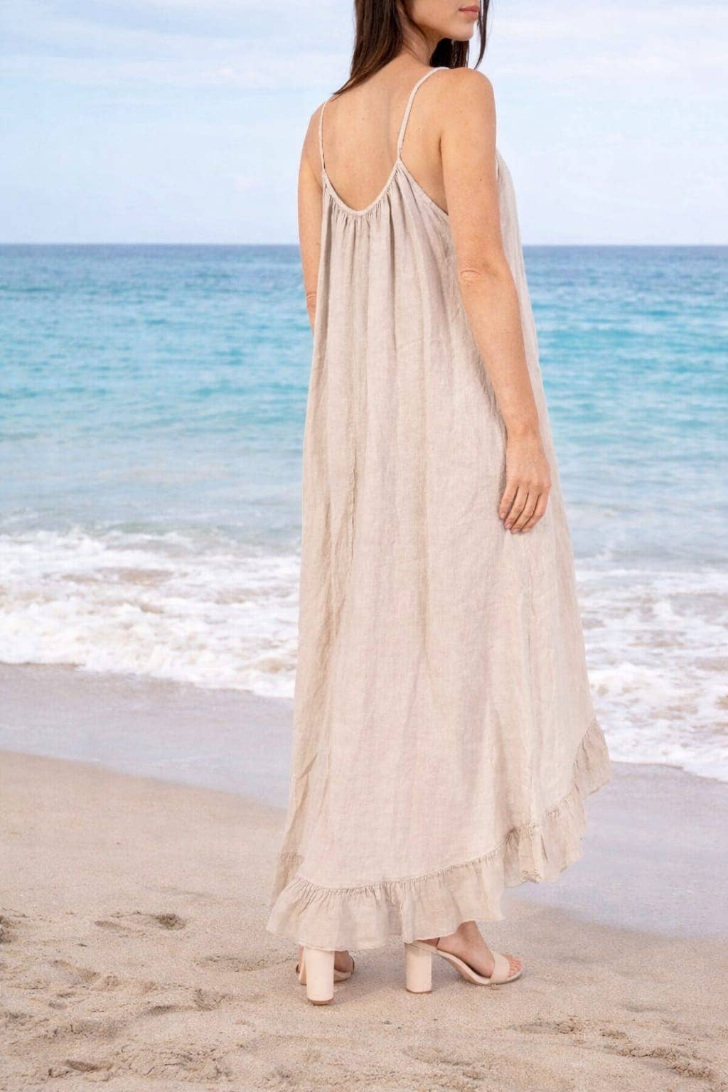 Trägerkleid 72343 100 % Leinen: Anthrazitgrau