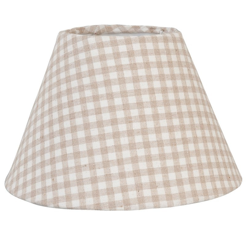 Lampenschirm beige weiß kariert