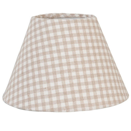 Lampenschirm beige weiß kariert
