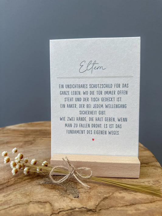 Postkarte A6. Eltern