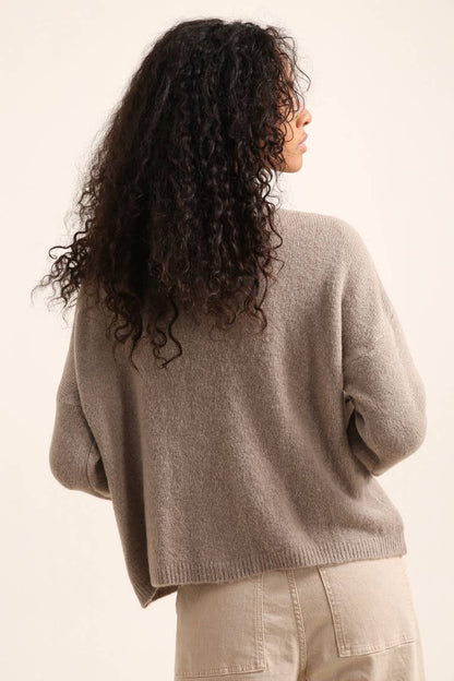 ALPACA Strickjacke mit Kragen Grau