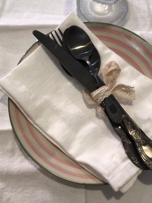 Serviette aus Stoff 40x40 cm Weiß