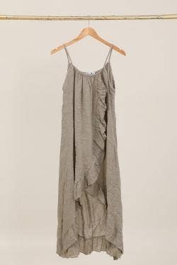 Trägerkleid 72343 100 % Leinen: TAUPE