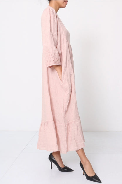 100 % Leinenkleid Rosa 1030