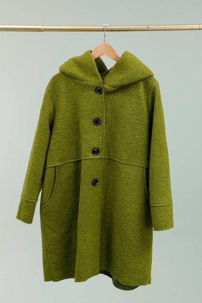 Mantel 80 % Wolle, 20 % Polyester, hergestellt in Italien: Mittelgrau