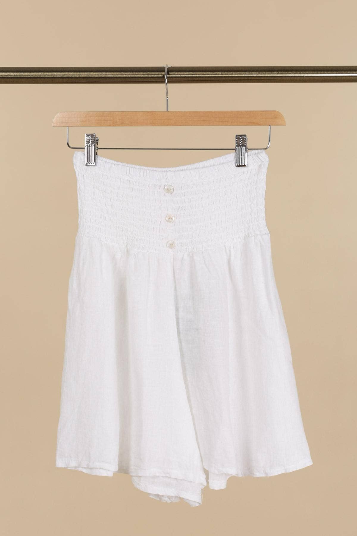 Leinen-Shorts Weiß