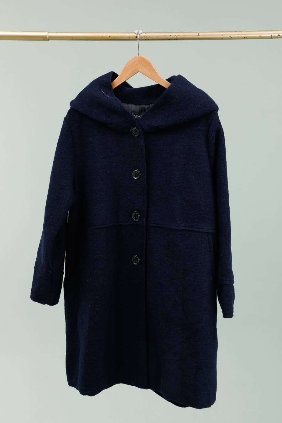 Mantel 80 % Wolle, 20 % Polyester, hergestellt in Italien: Mittelgrau