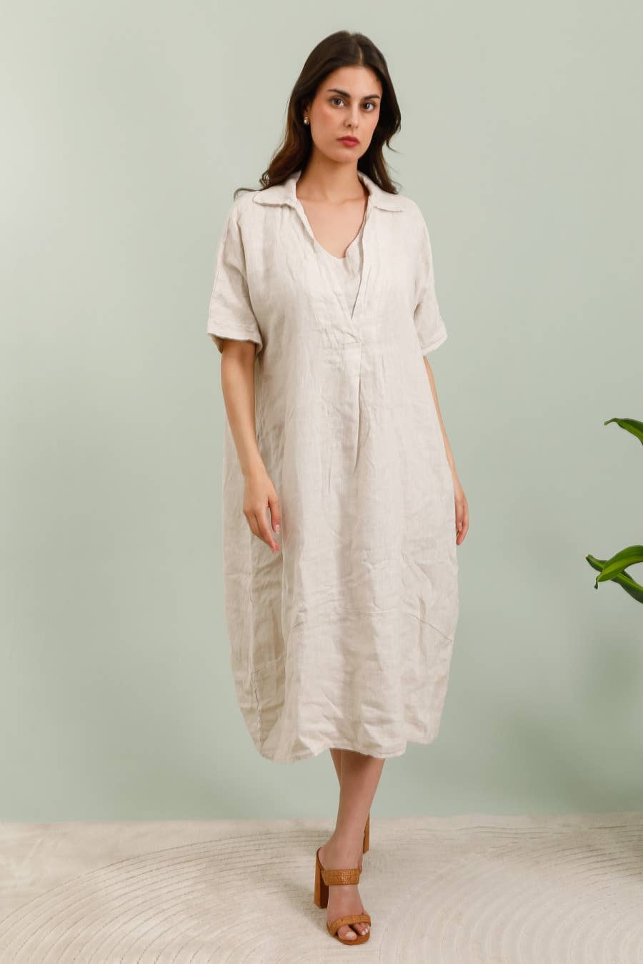Kleid 2902 aus 100 % Leinen: Rosa