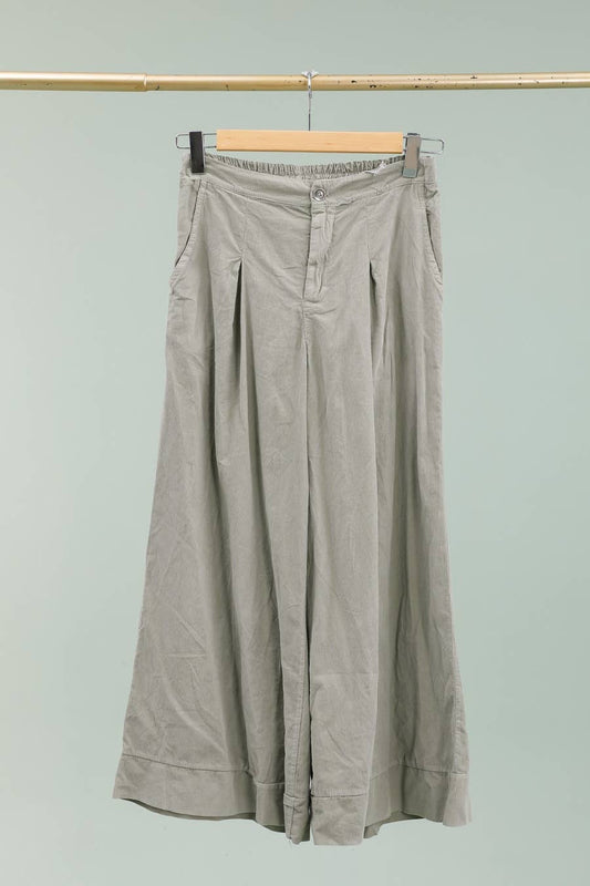 Bundfaltenhose aus Samt 6595 100% Baumwolle: Beige
