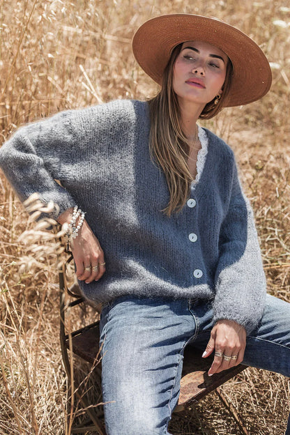 Strickjacke Dunkelgrau