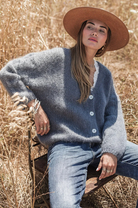 Strickjacke Dunkelgrau