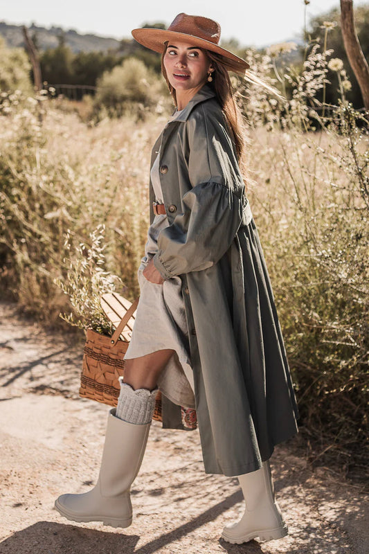 Mantel / Trenchcoat Olivgrün