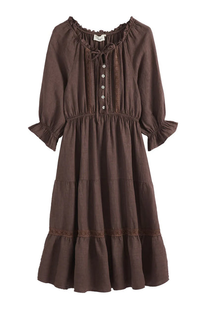 Leinenkleid Beth Ellen Kaffee