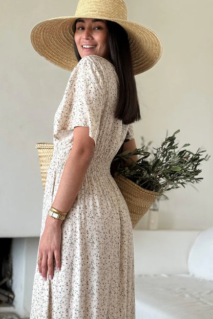Blümchenkleid Creme S/M