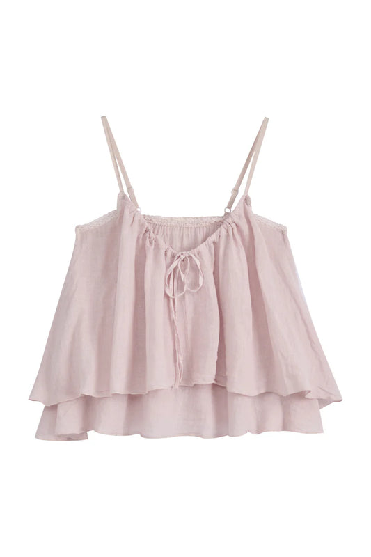 Top aus Leinen Calpe rosa