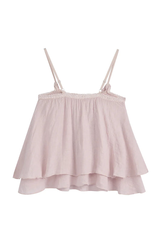 Top aus Leinen Calpe rosa