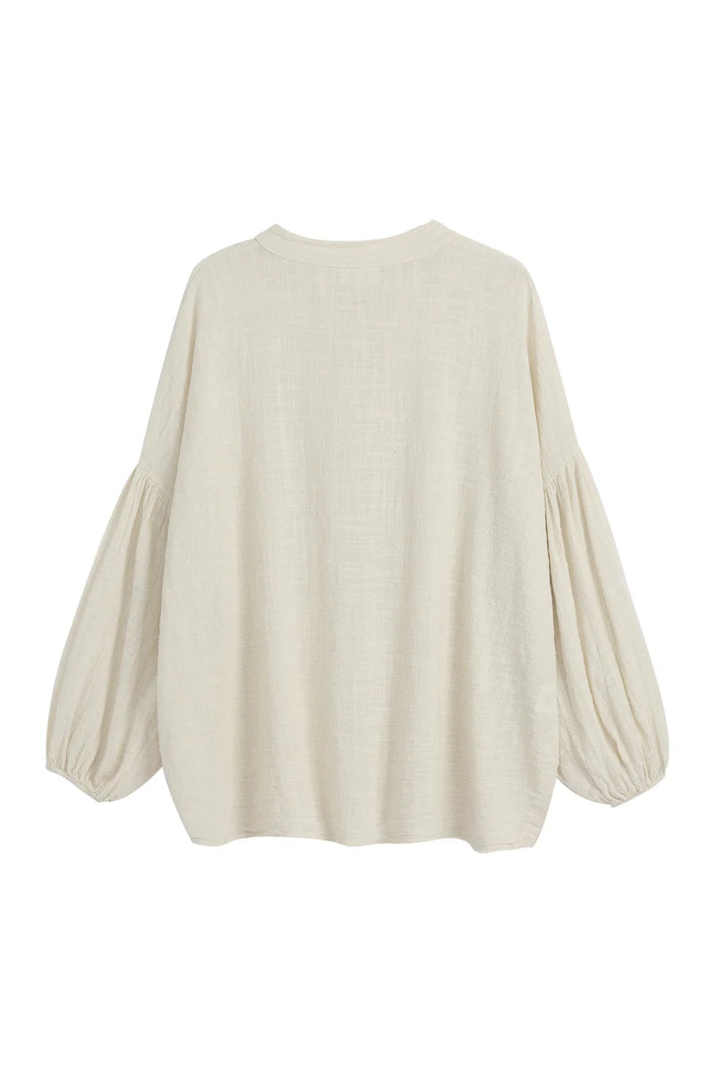 Bluse / Chalky aus Leinen Sand