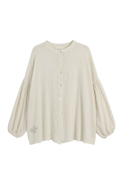 Bluse / Chalky aus Leinen Sand