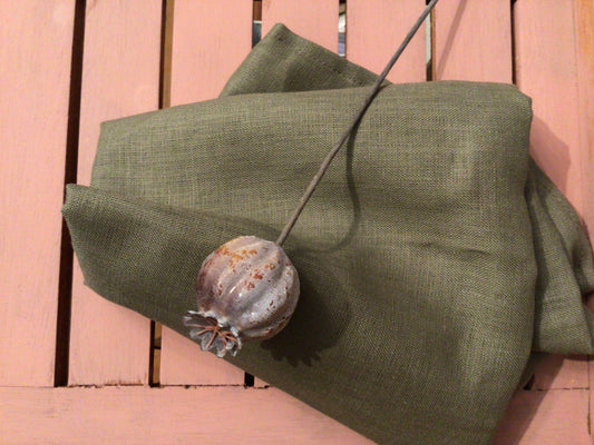 Kunstblume Mohn braun groß