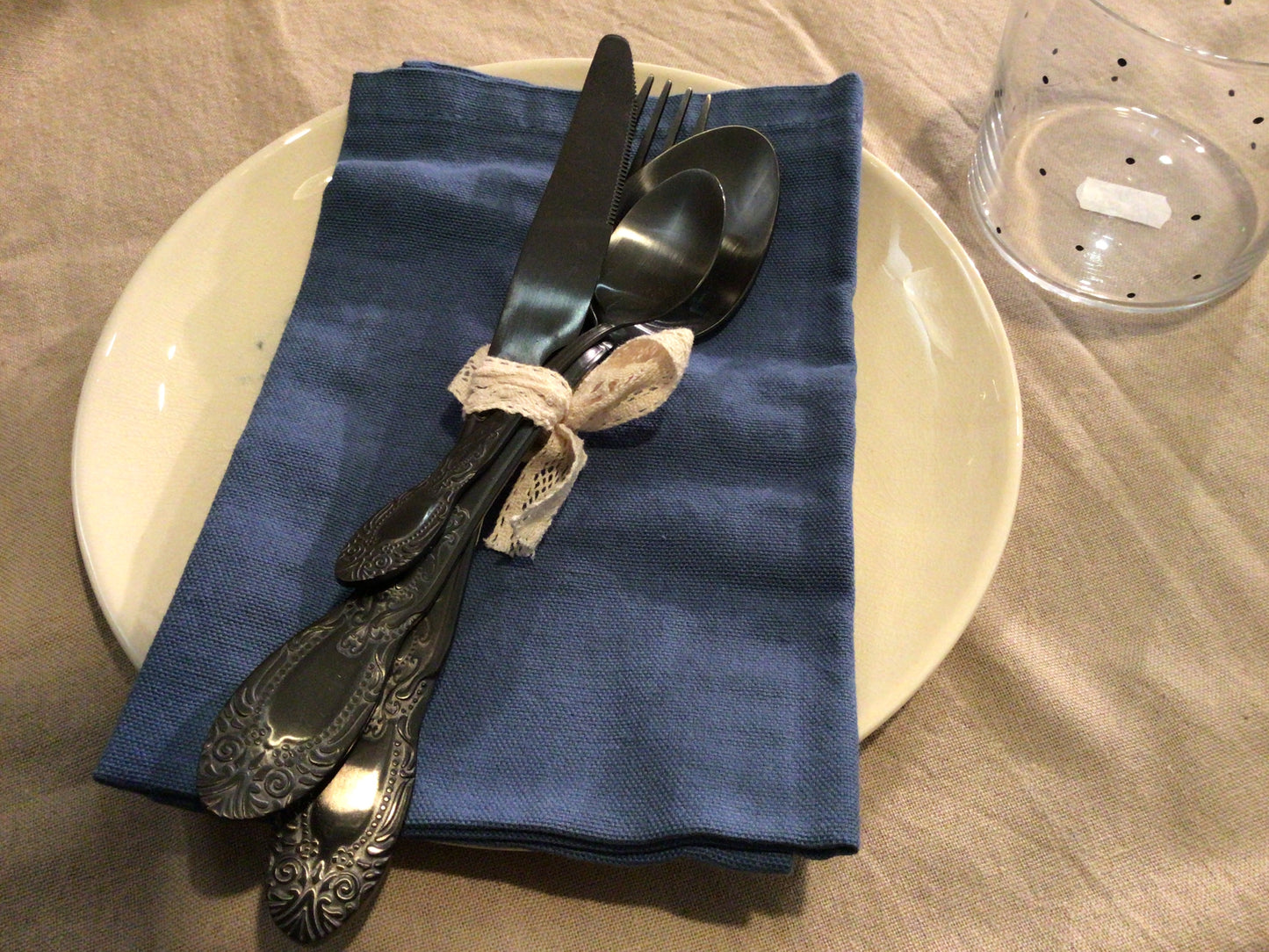 Serviette aus Stoff 40x40 cm Blau