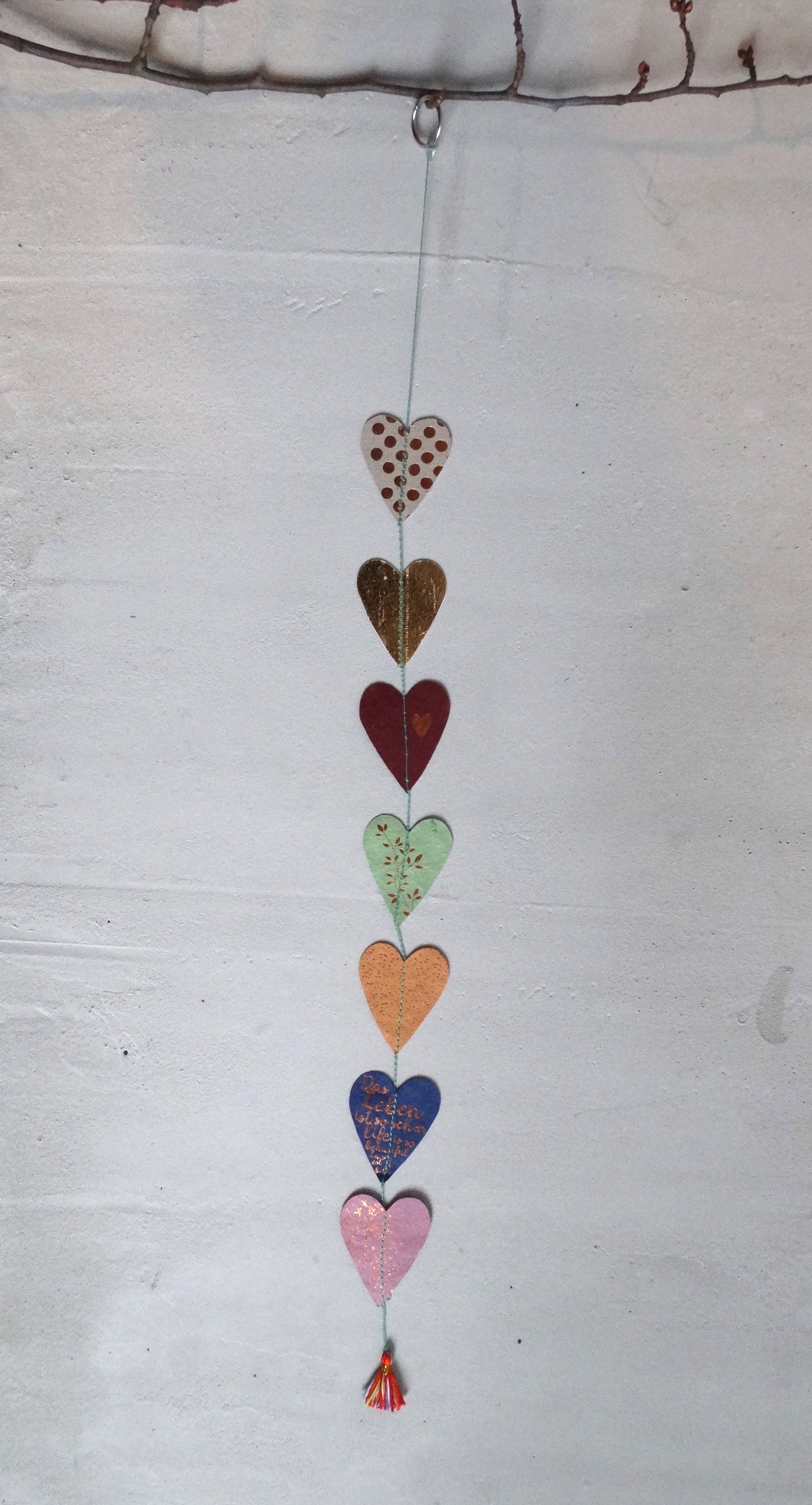 Herzkette "Das Leben ist so schön" bunt