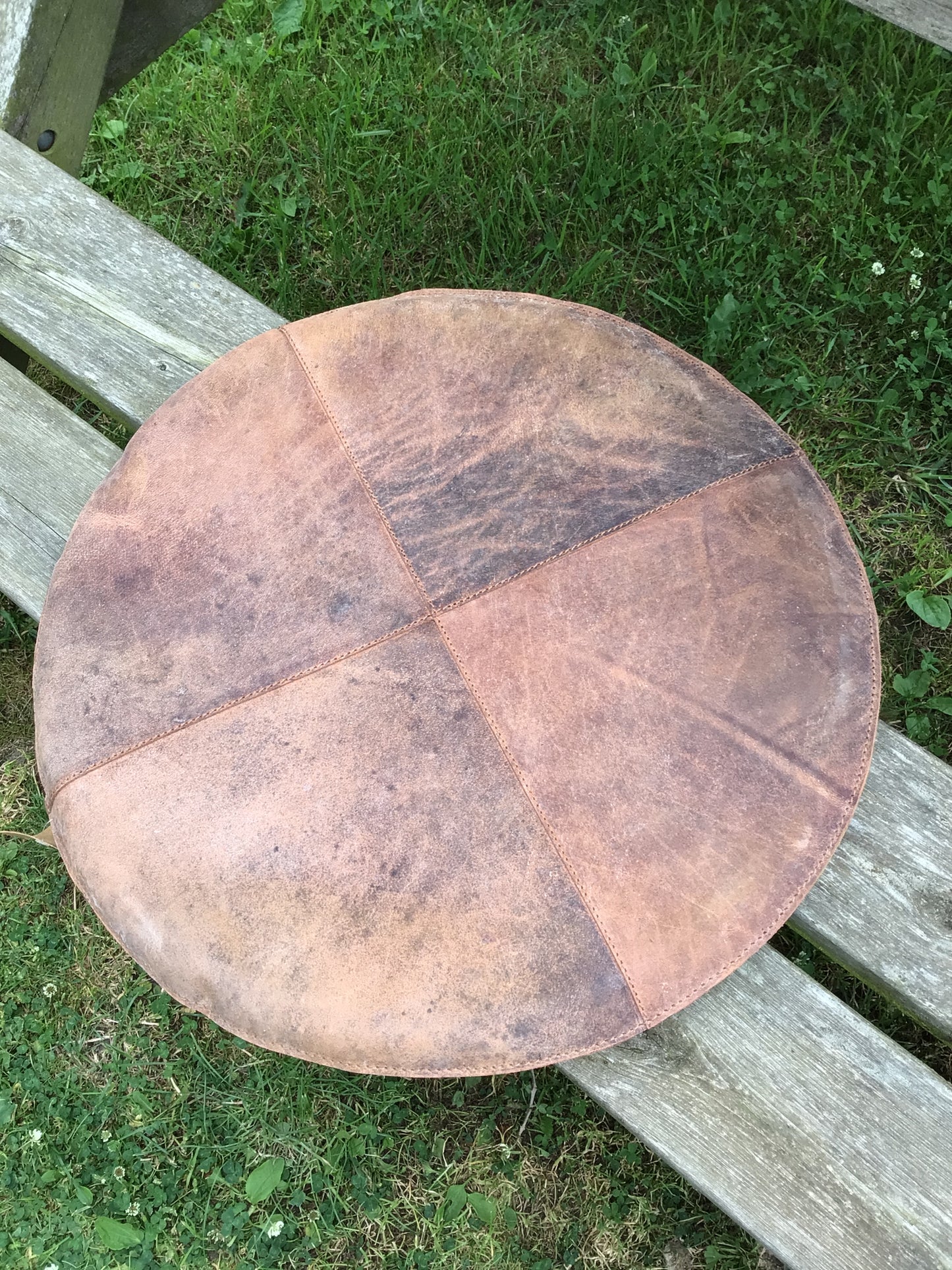 Stuhlkissen aus Leder und Canvas 48cm