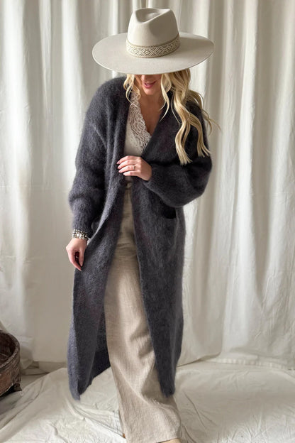 Strickjacke Forever in Love dunkelgrau