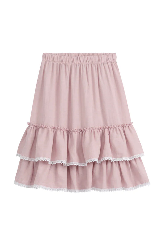 Rock Frilla Leinen rosa