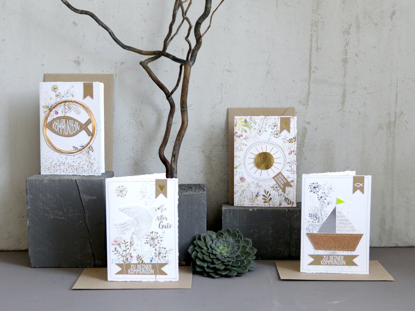 Konfirmationsblumenkarte Boot